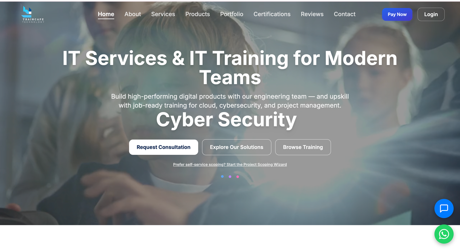 Traincape Technology Pvt Ltd Desktop View